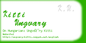 kitti ungvary business card